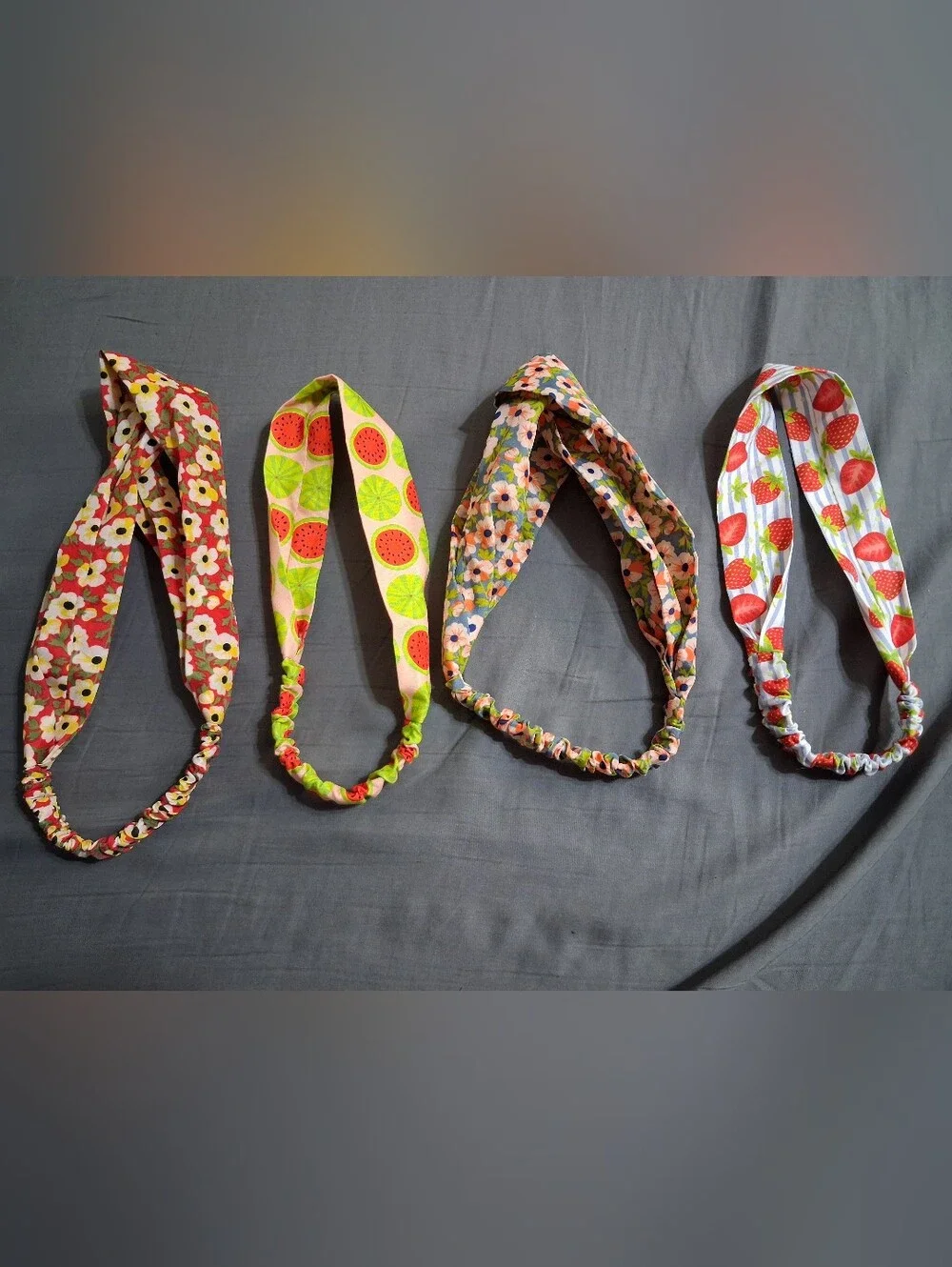 Lot Of 7! Headband Gradient Bandana Scarf - Pink, Blue, Orange Ombre